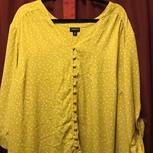 Yellow and White Polkadot Blouse